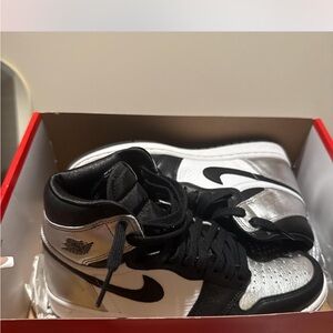 Kids Black and Silver Sneakers